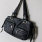 Leather shoulder bag black