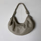 Leather shoulder bag stone