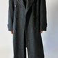 Belted wool trench coat | Grey houndstooth