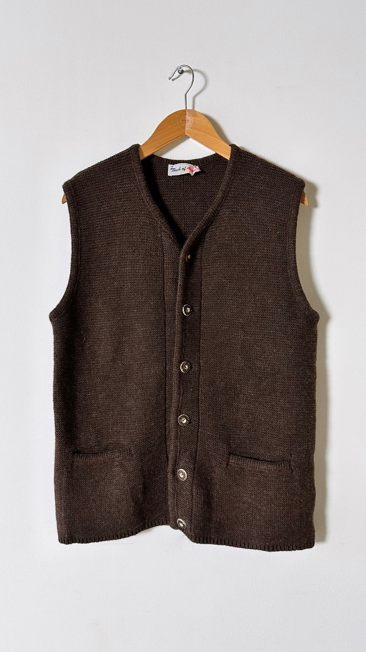 Wool vest | Dark brown