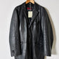 Oversized leather blazer | Black