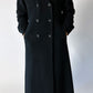 Doubled-breasted wool / cashmere coat | Black