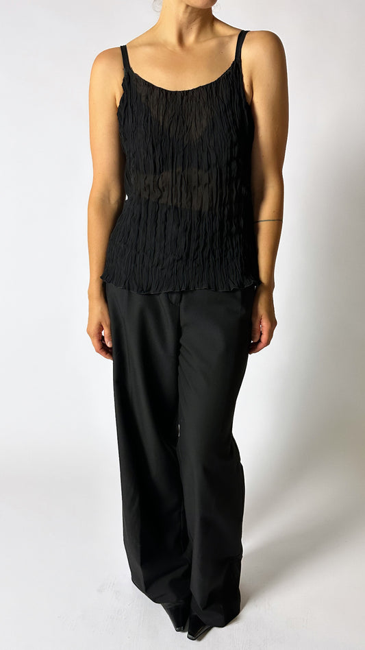 Pleated top black