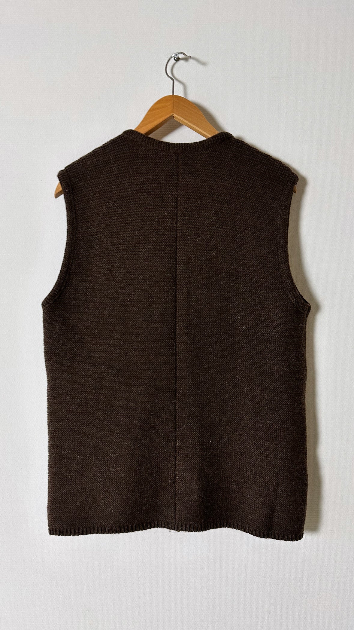 Wool vest | Dark brown