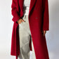 Double-breasted wool coat | Red