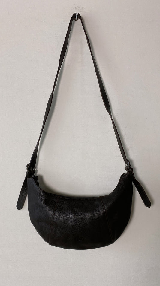 Leather crossbody bag dark brown