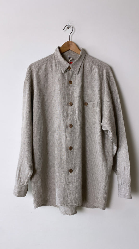 Cotton melee shirt off white/ taupe
