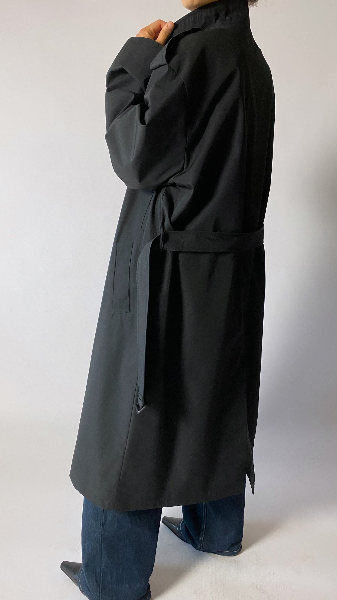 Oversized trench coat black