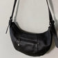 Leather crossbody bag dark brown