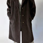 Oversized wool coat | Dark brown