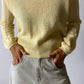 Hand knitted wool sweater soft yellow