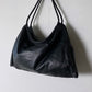 Leather shoulder bag black