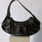 Leather shoulder bag dark brown