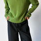 Wool v-neck sweater | Apple green