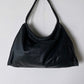 Leather shoulder bag black