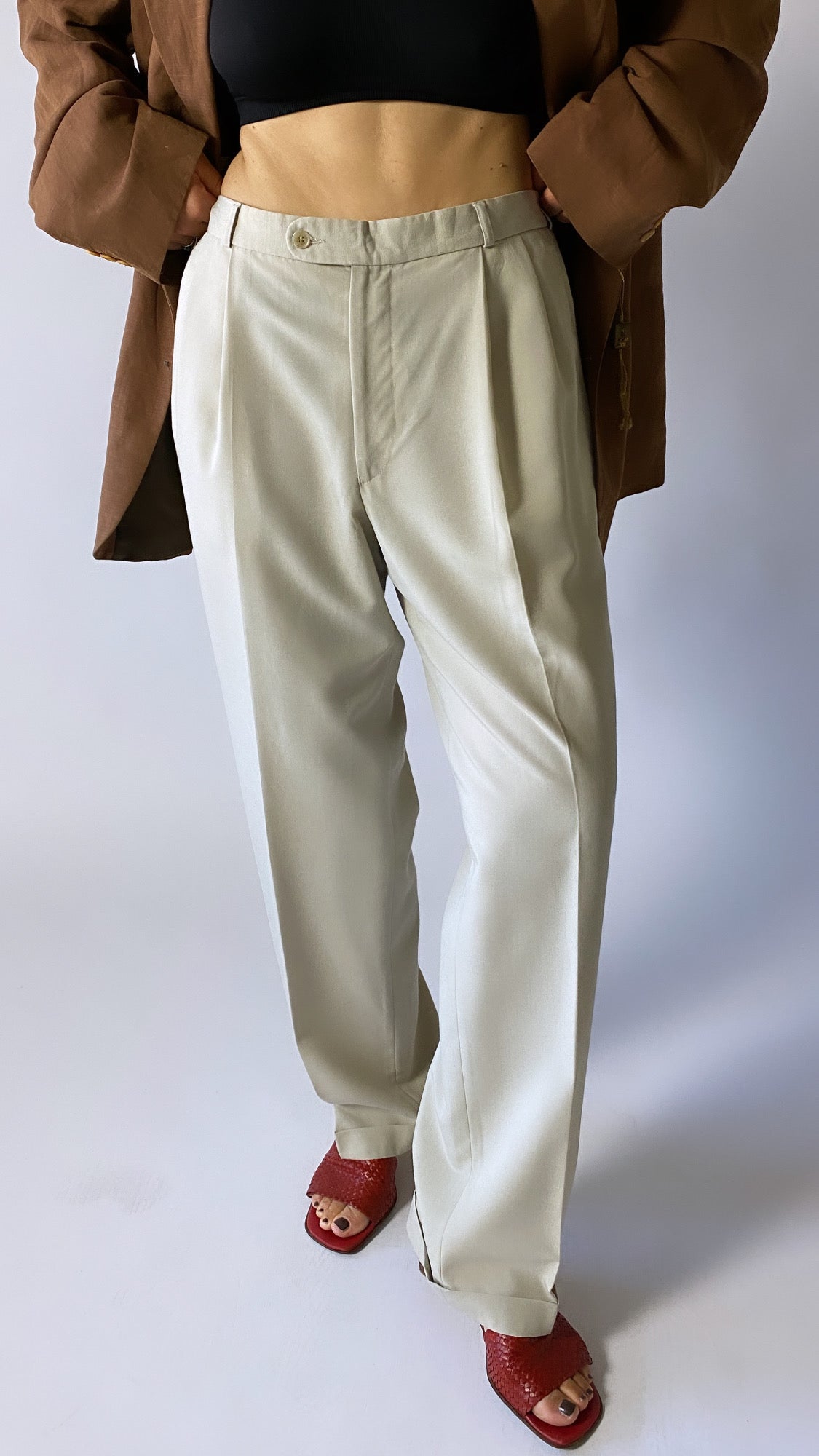 Tailored trousers stone beige