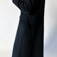 Double-breasted long wool coat | Black