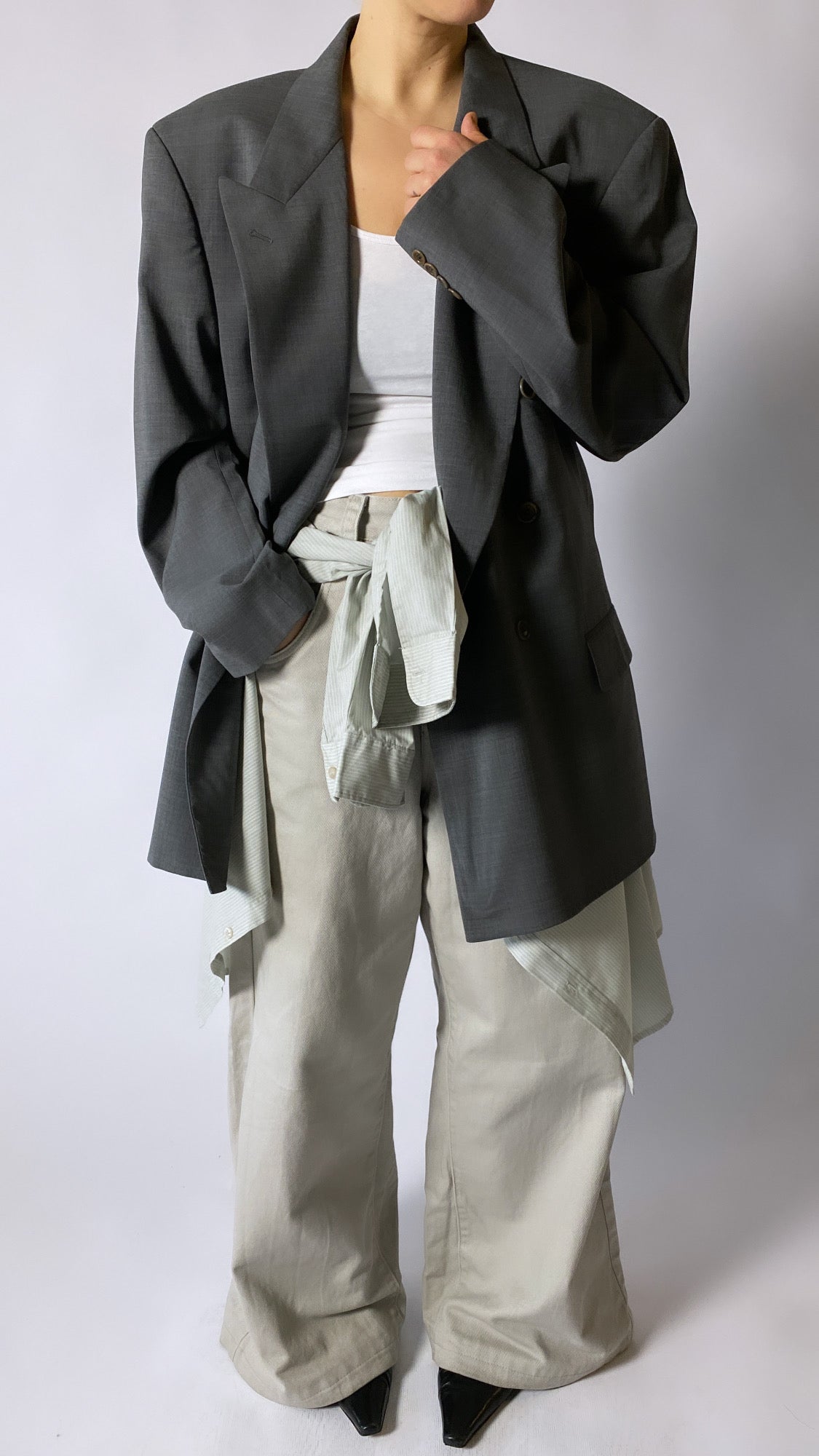 Hugo Boss oversized blazer grey