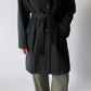 Belted wool coat dark grey