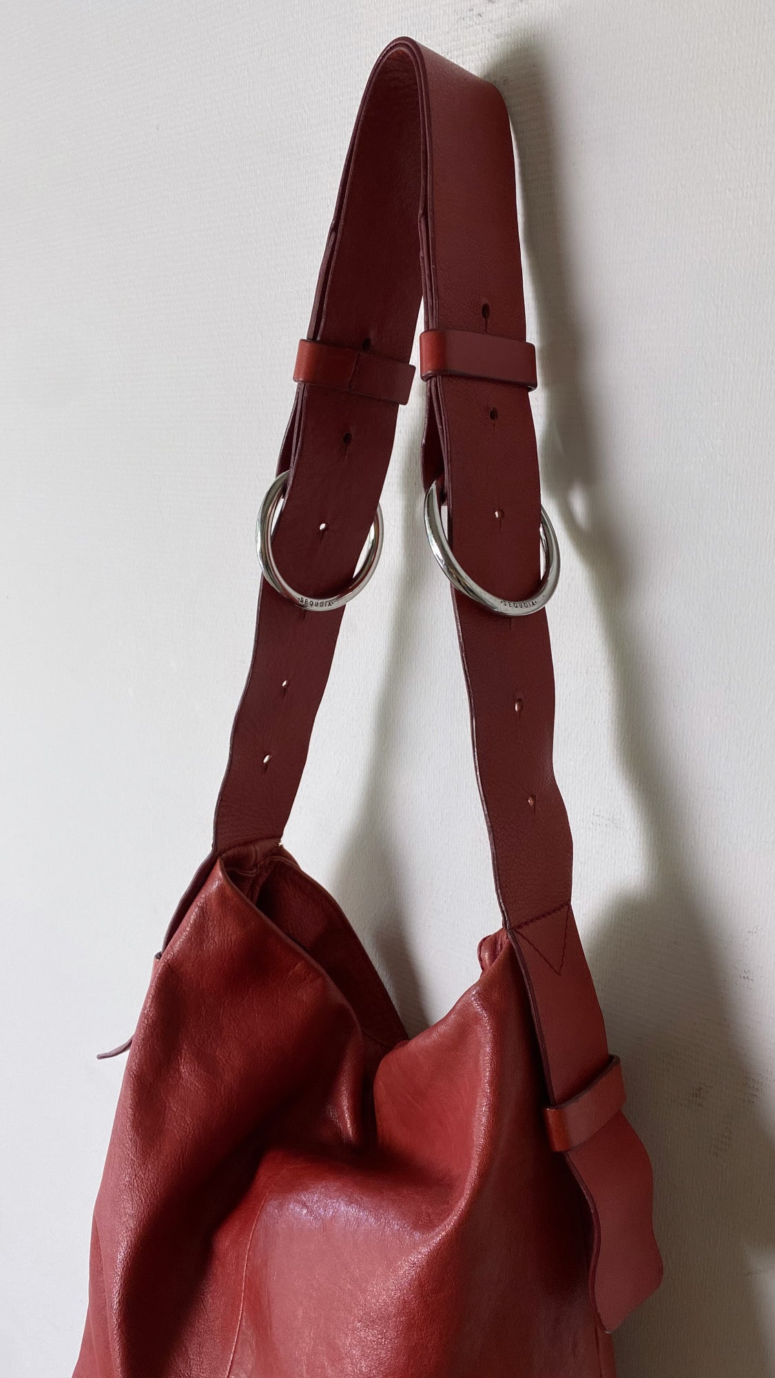 Leather crossbody bag red