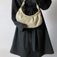 Leather shoulder bag stone