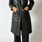 Long leather coat | Black