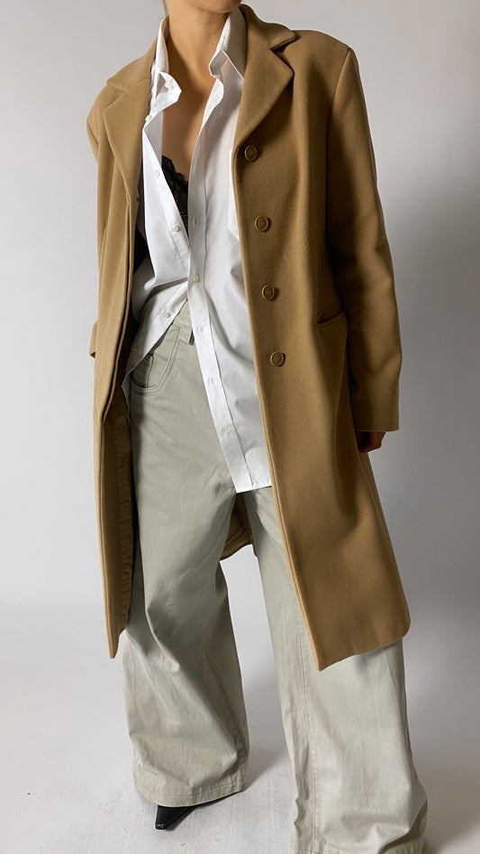 Long wool coat beige