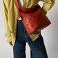 Leather crossbody bag red