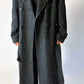 Belted wool trench coat | Grey houndstooth