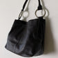 Leather shoulder bag dark brown