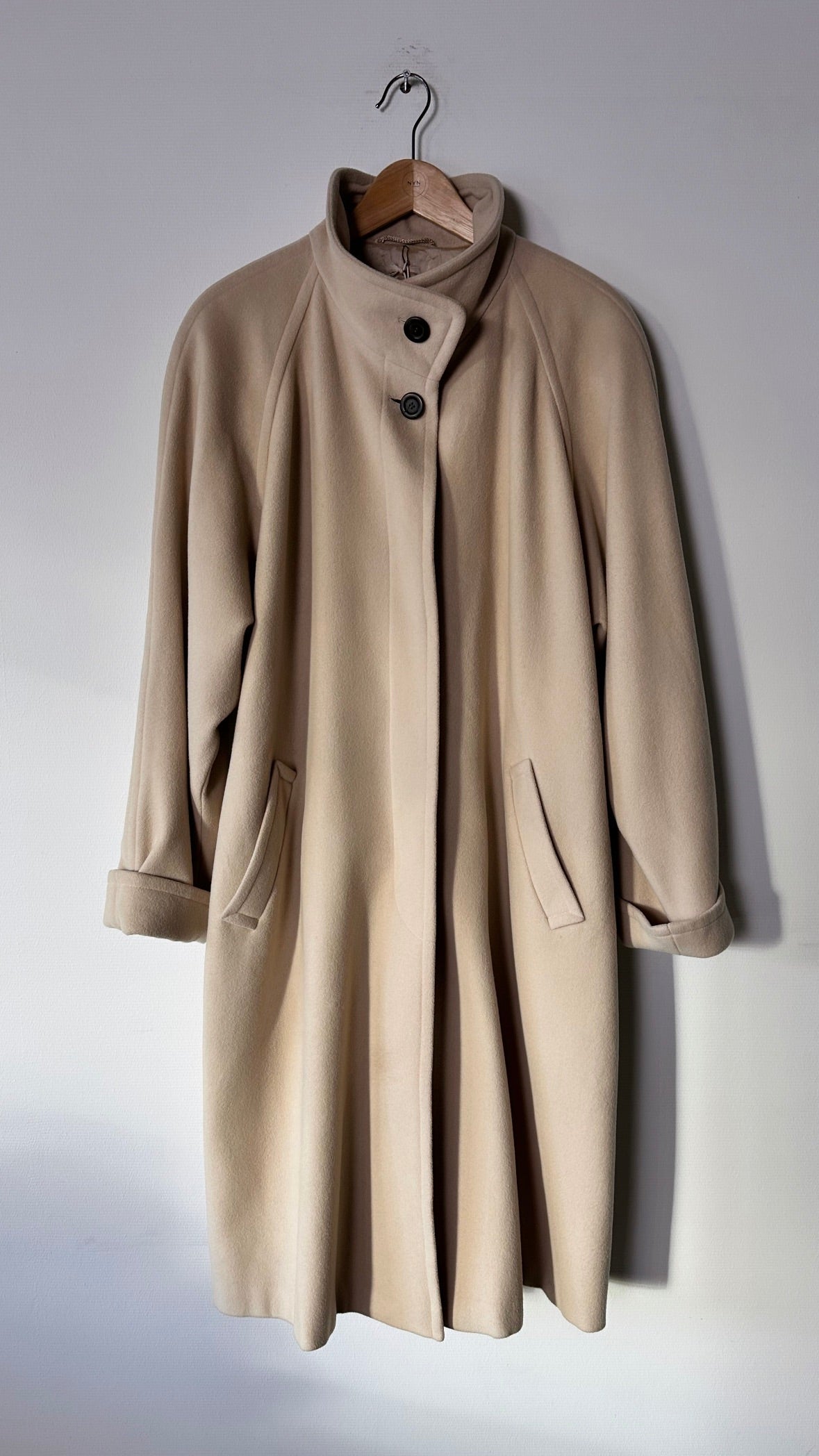 Long wool coat | Soft ecru