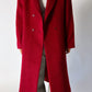 Double-breasted wool coat | Red