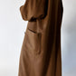 Oversized long wool coat | Brown