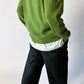 Wool v-neck sweater | Apple green