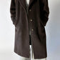 Oversized wool coat | Dark brown