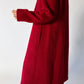 Double-breasted wool coat | Red