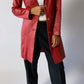 Leather coat brigth red