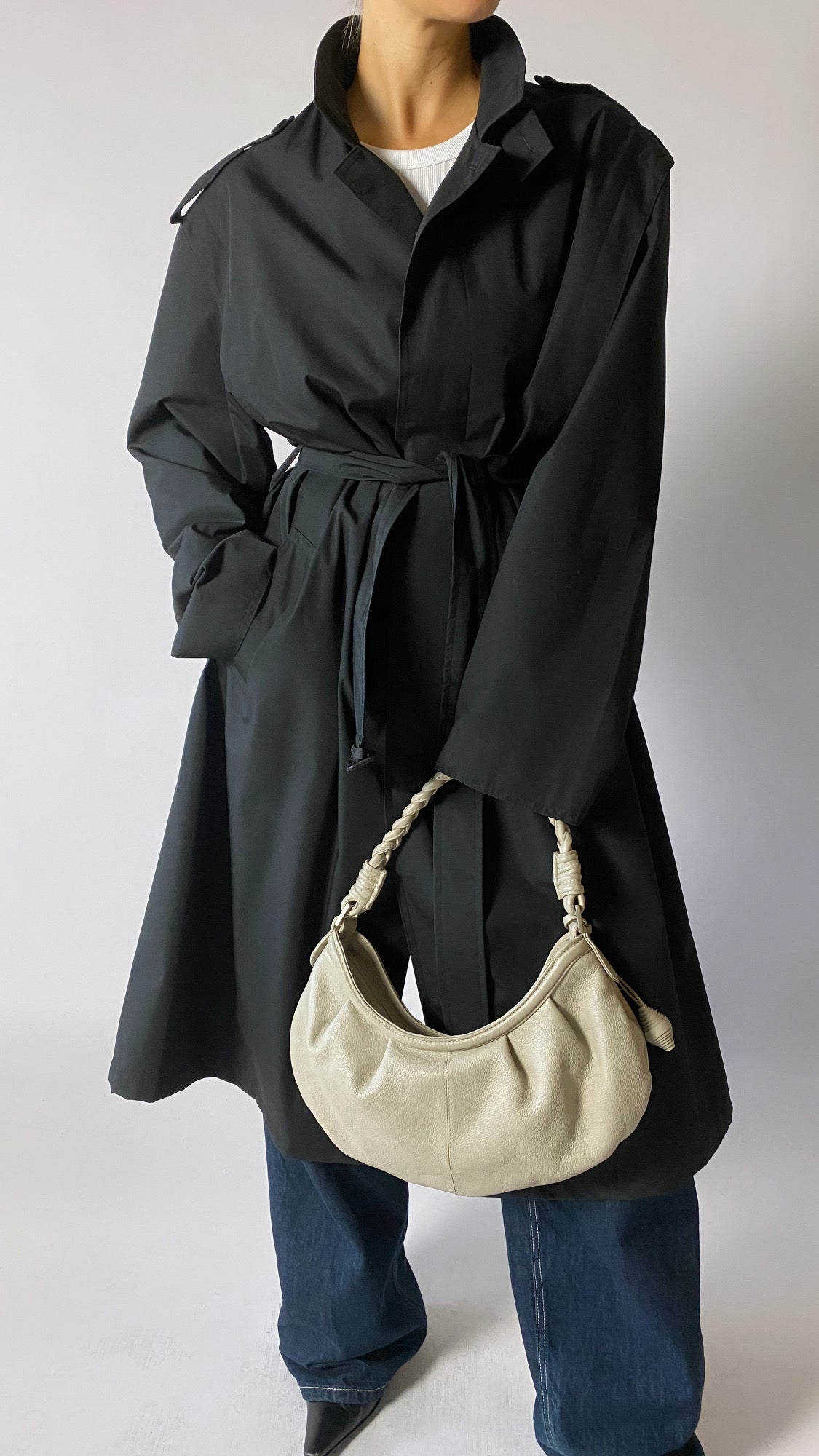 Oversized trench coat black