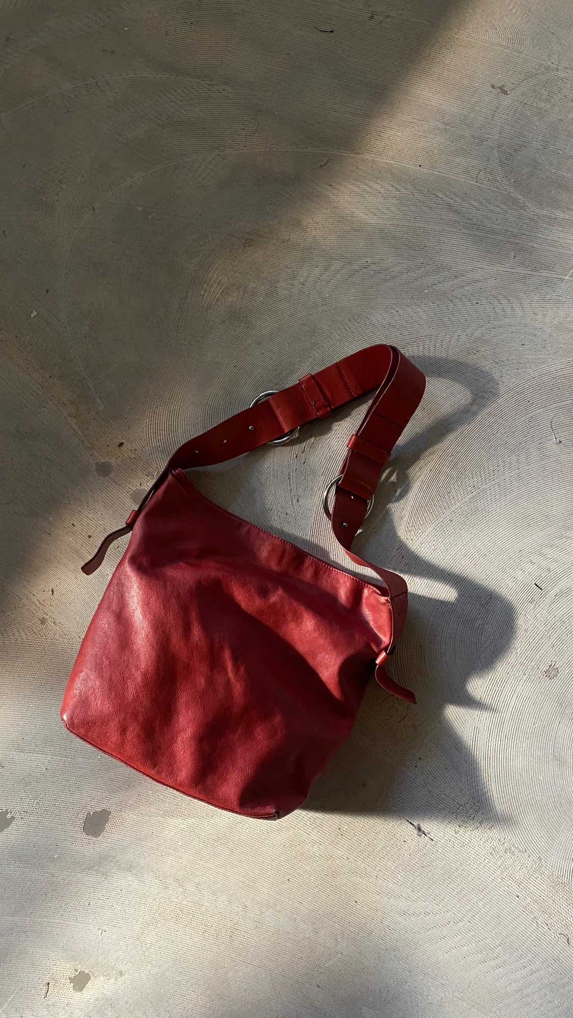 Leather crossbody bag red