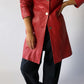 Leather coat brigth red