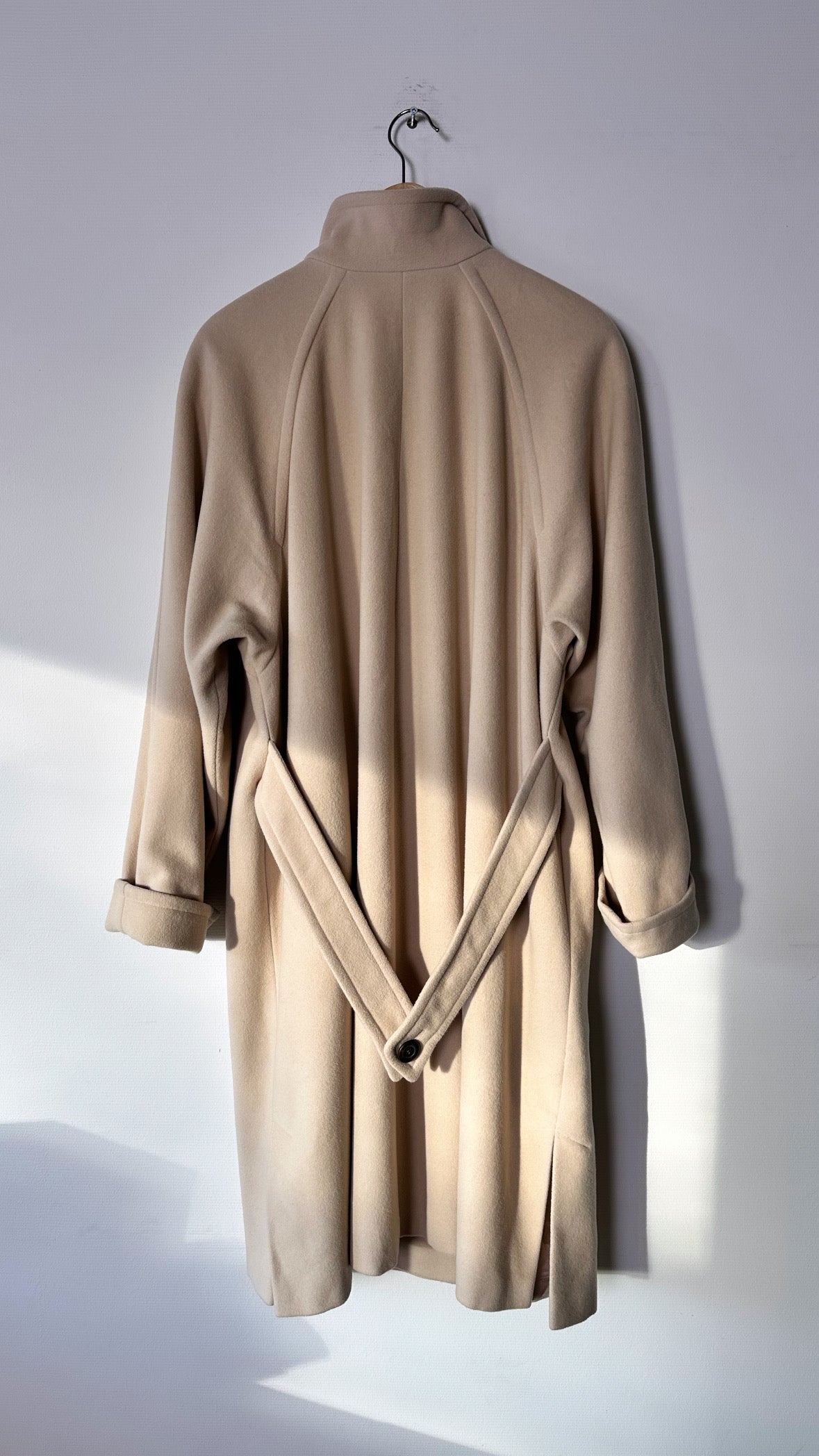 Long wool coat | Soft ecru