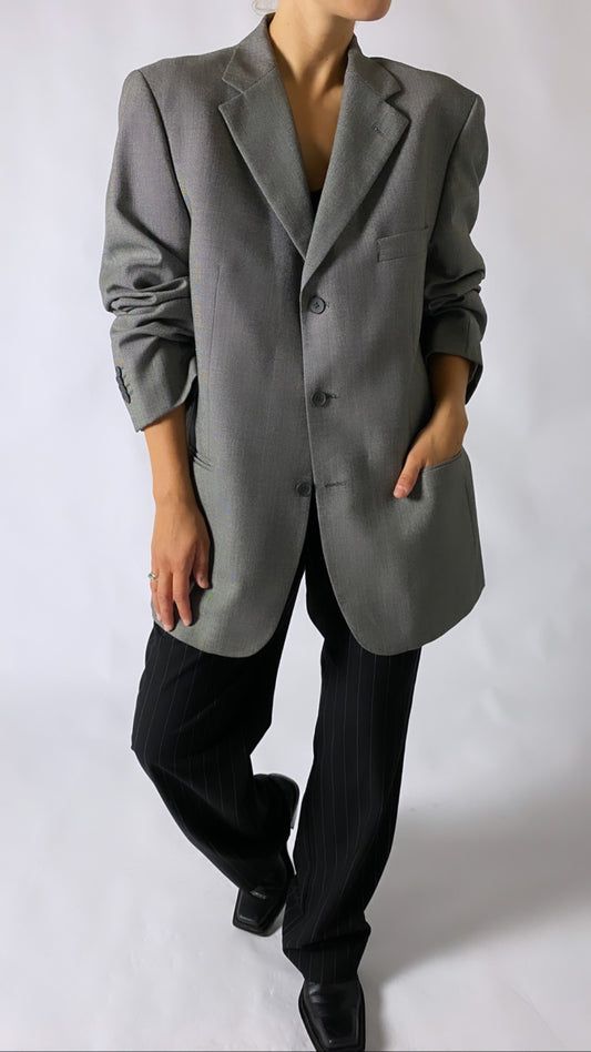 Wool oversized blazer grey