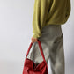 Leather shoulder bag red