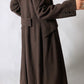 Maxi wool coat | Dark brown