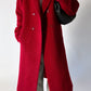 Double-breasted wool coat | Red