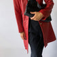 Leather coat brigth red