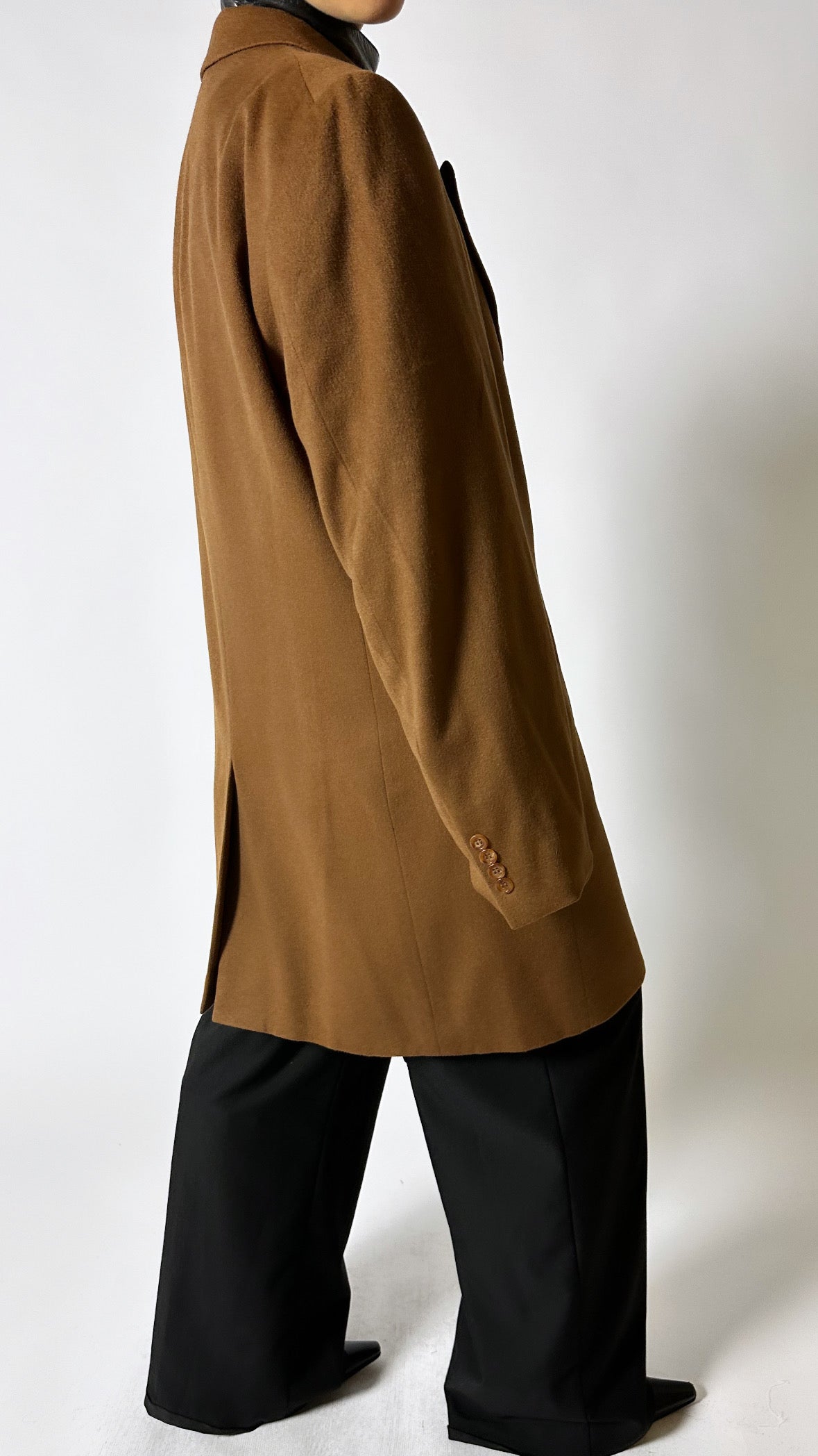 Cashmere blazer coat | Camel