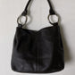 Leather shoulder bag dark brown