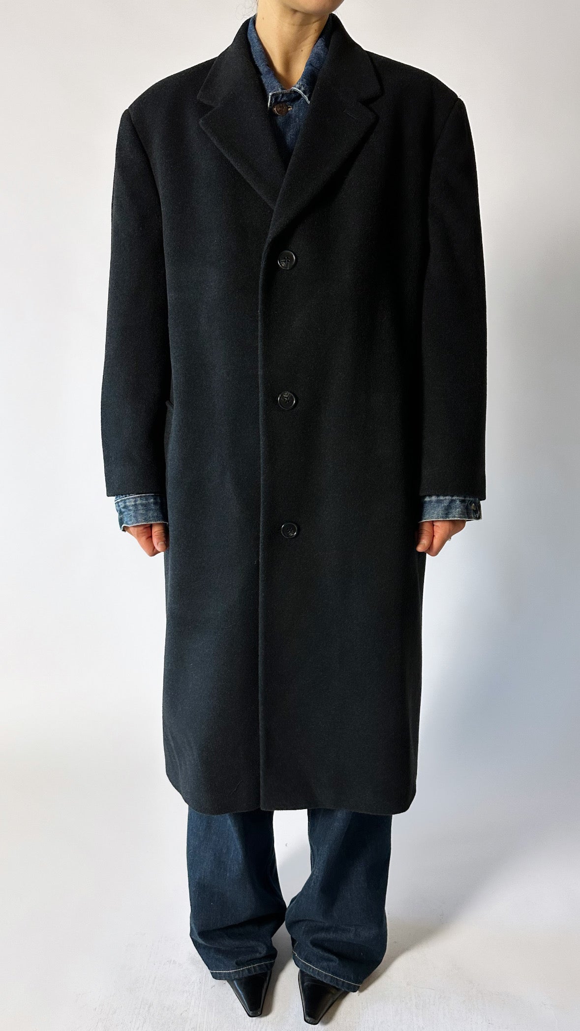 Oversized wool coat | Black