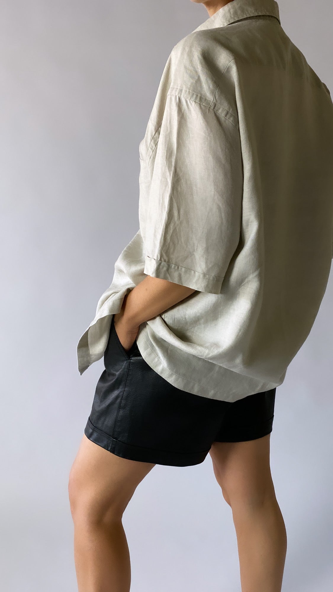 Linen shirt stone grey